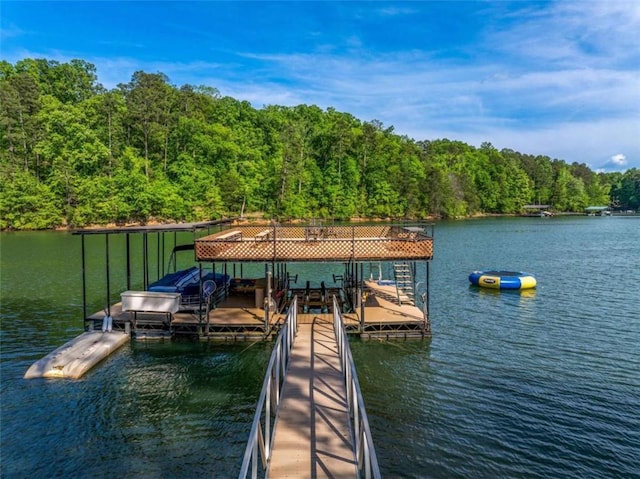 274 Ramey Rd, Westminster, SC 29693 - dock area featuring a water view, a view of trees, and boat lift