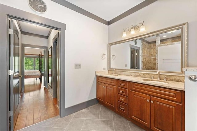 274 Ramey Rd, Westminster, SC 29693 - bathroom with double vanity, baseboards, and tile patterned flooring