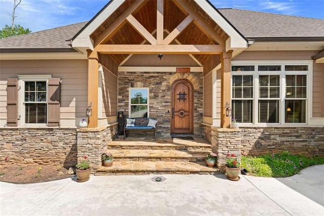 274 Ramey Rd, Westminster, SC 29693 - entrance to property with stone siding and roof with shingles