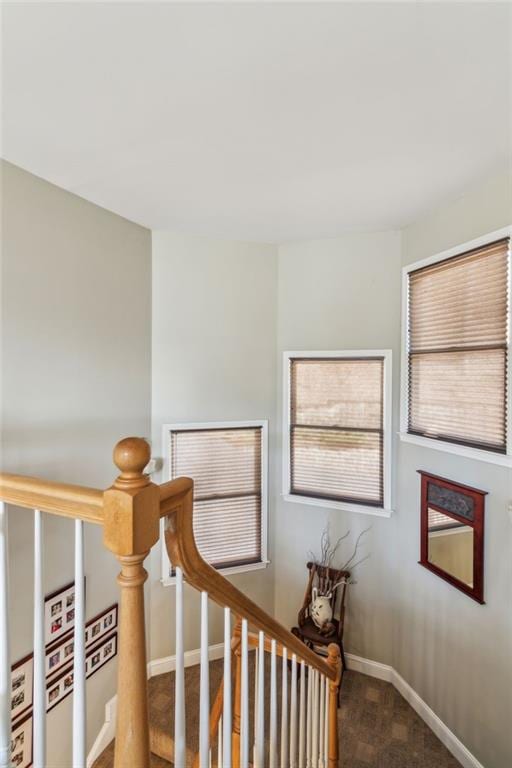 stairs with baseboards