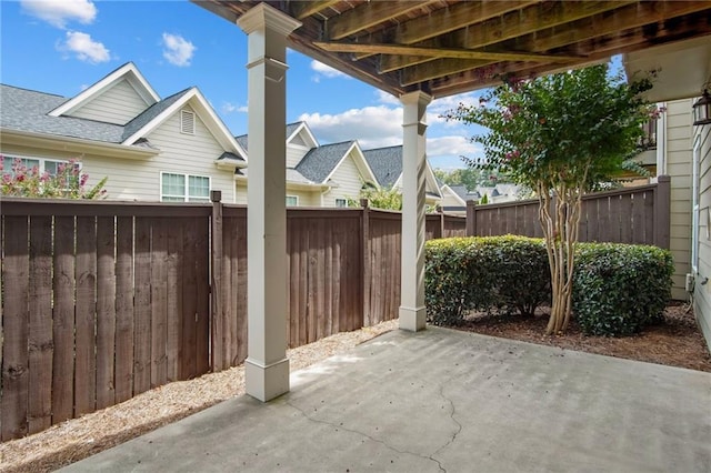 view of patio with a fenced backyard