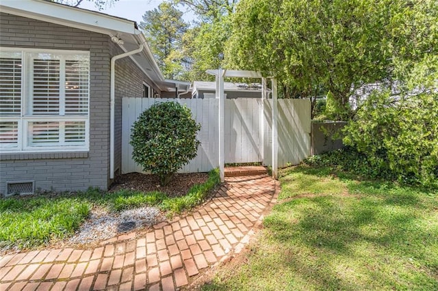 view of yard with fence