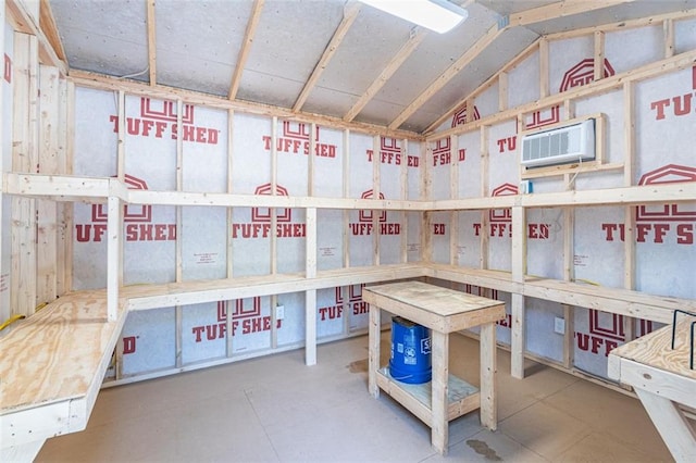 storage area featuring an AC wall unit