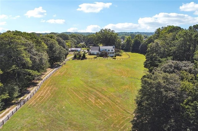 bird's eye view featuring a rural view