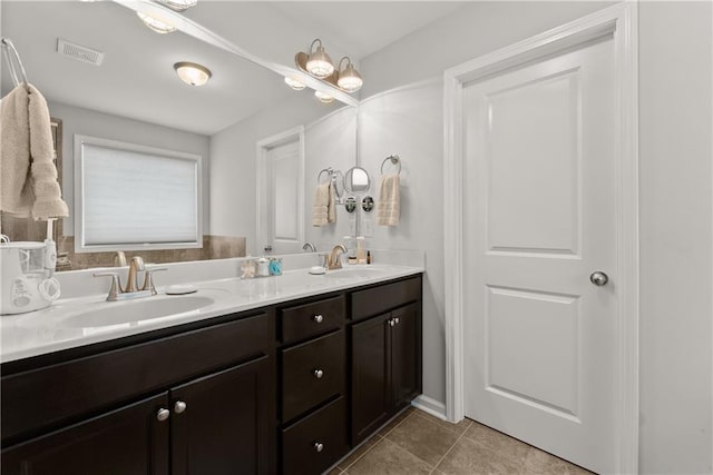 6021 Harbour Mist Dr, Flowery Branch, GA 30542 - bathroom with double vanity and tile patterned floors