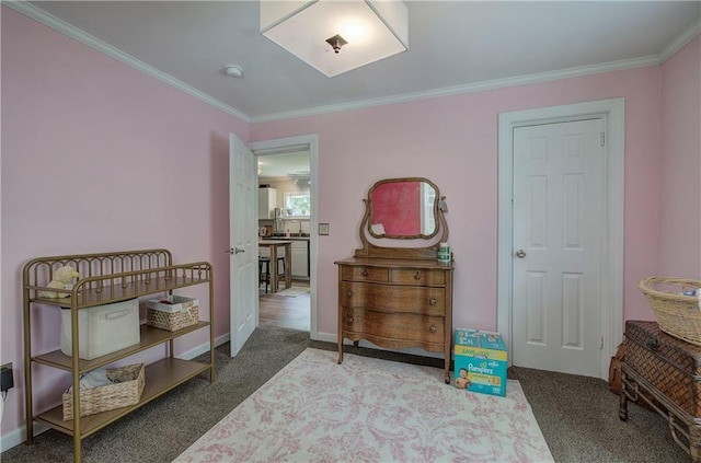 214 Iron St NW, Rome, GA 30165 - bedroom with carpet floors, ornamental molding, and baseboards