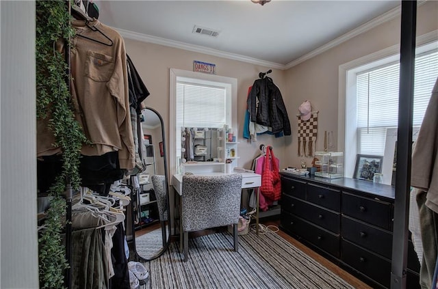 214 Iron St NW, Rome, GA 30165 - bedroom with ornamental molding and wood finished floors