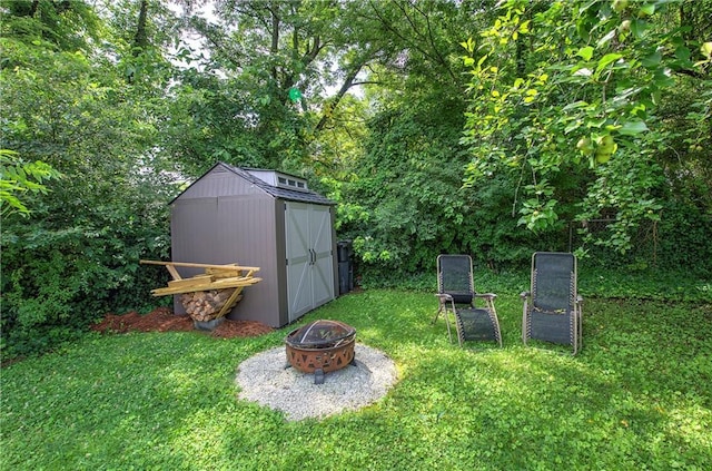 214 Iron St NW, Rome, GA 30165 - view of shed with a fire pit