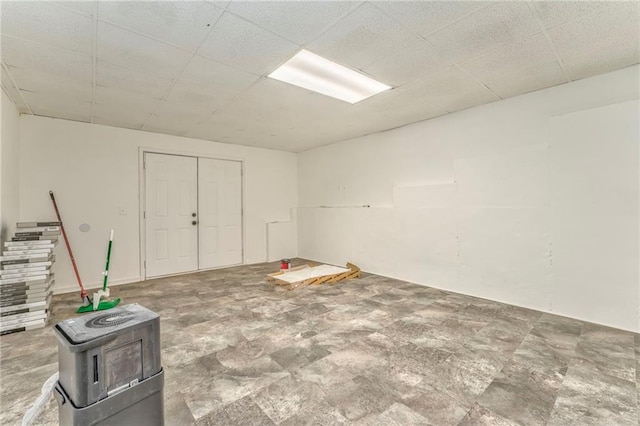 basement with a drop ceiling