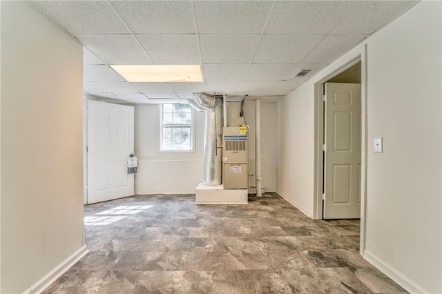 basement with a drop ceiling