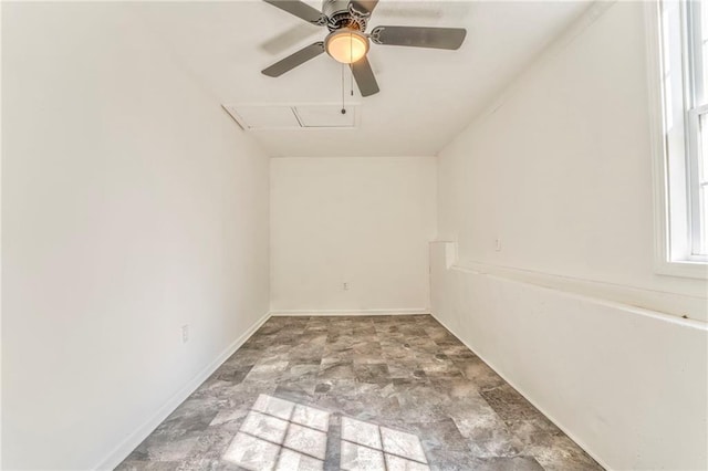 empty room featuring ceiling fan