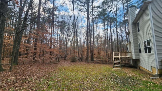 view of yard featuring a deck