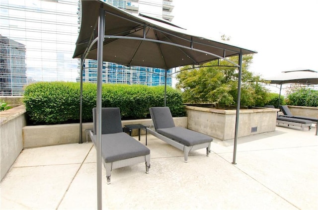 view of patio with a gazebo