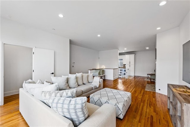 living room featuring light hardwood / wood-style floors