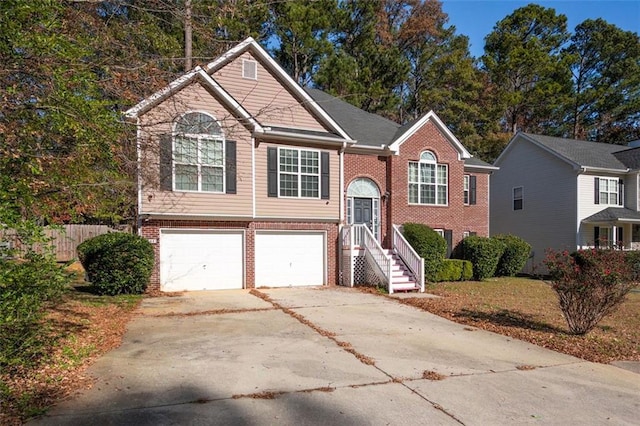 split foyer home with a garage