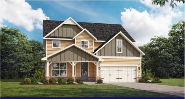 1023 Boulder Dr, Gray, GA 31032 - craftsman-style house featuring board and batten siding, roof with shingles, driveway, and a front yard