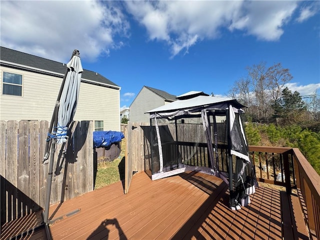 deck with a gazebo