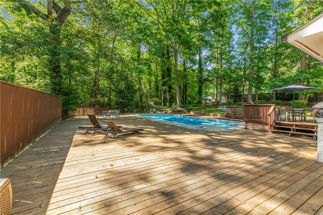 3307 Pointe Bleue Ct, Decatur, GA 30034 - view of pool featuring a wooden deck and fence