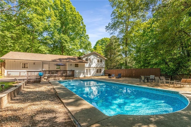 3307 Pointe Bleue Ct, Decatur, GA 30034 - view of swimming pool featuring french doors, a patio, fence, and a deck