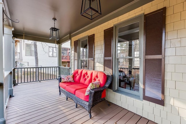 wooden terrace with a porch