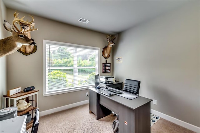 1412 Chapman Cir, Monroe, GA 30656 - home office with baseboards and light colored carpet