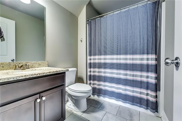 1412 Chapman Cir, Monroe, GA 30656 - full bathroom with vanity, tile patterned floors, and a shower with shower curtain