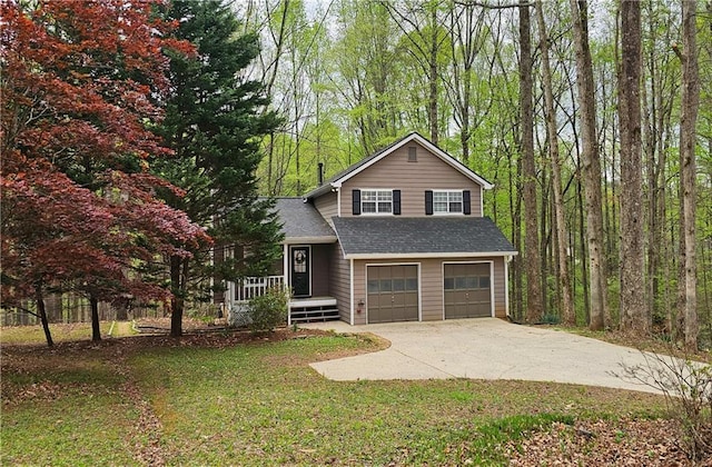 5415 Keithwood Dr, Cumming, GA 30040 - view of front of home featuring a front yard, an attached garage, a shingled roof, and driveway