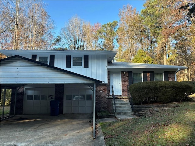 tri-level home with a carport