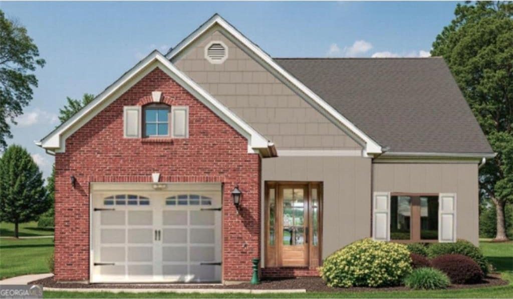 view of front of home with brick siding