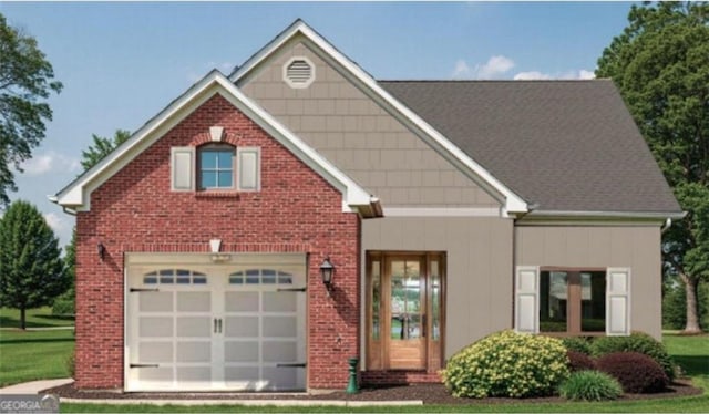 view of front of home with brick siding