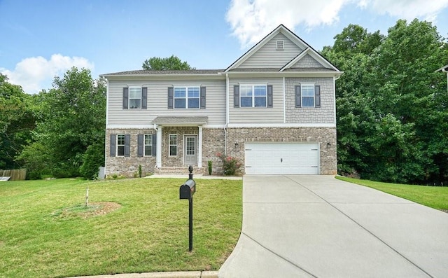 1630 Eaglerock Dr, Suwanee, GA 30024 - view of front of home with brick siding, concrete driveway, a garage, and a front yard