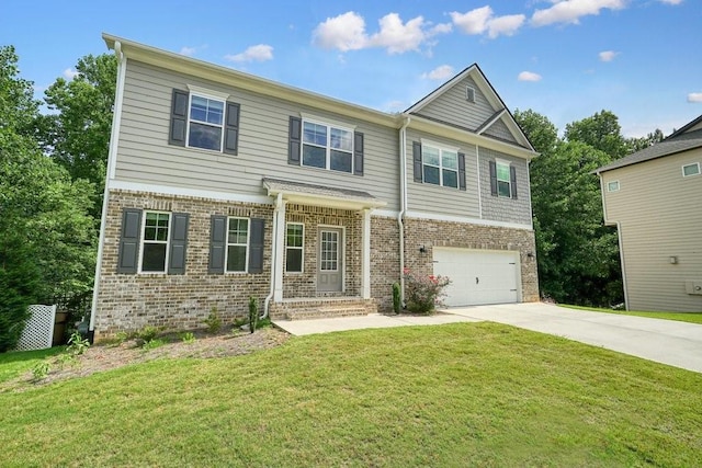 1630 Eaglerock Dr, Suwanee, GA 30024 - view of front of house featuring brick siding, driveway, a garage, and a front lawn