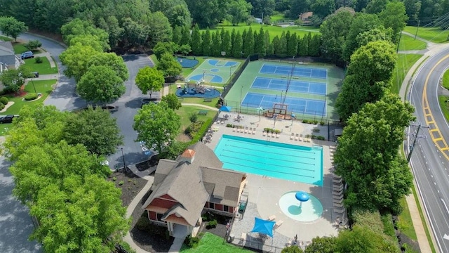 1630 Eaglerock Dr, Suwanee, GA 30024 - drone / aerial view of a pool area