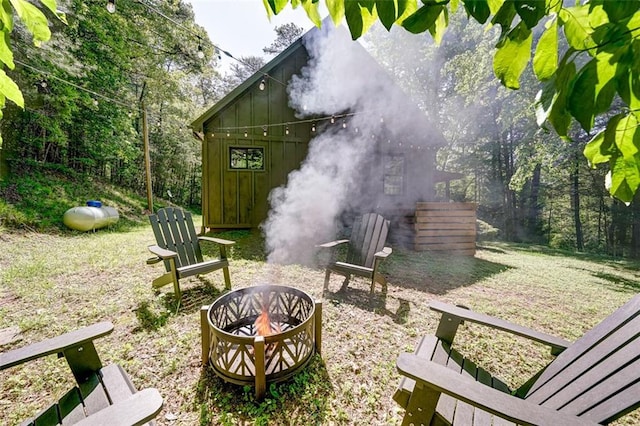 81 Falcon Cir, Ellijay, GA 30540 - view of yard with a fire pit