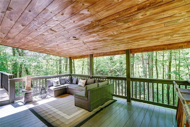 81 Falcon Cir, Ellijay, GA 30540 - wooden deck with outdoor lounge area