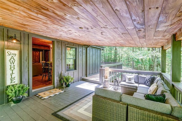 81 Falcon Cir, Ellijay, GA 30540 - wooden deck with outdoor lounge area