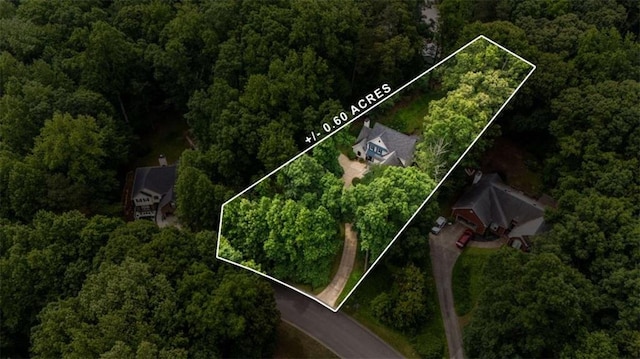 2709 Windrush Dr, Buford, GA 30518 - aerial overview of property's location featuring a forest and property boundaries highlighted