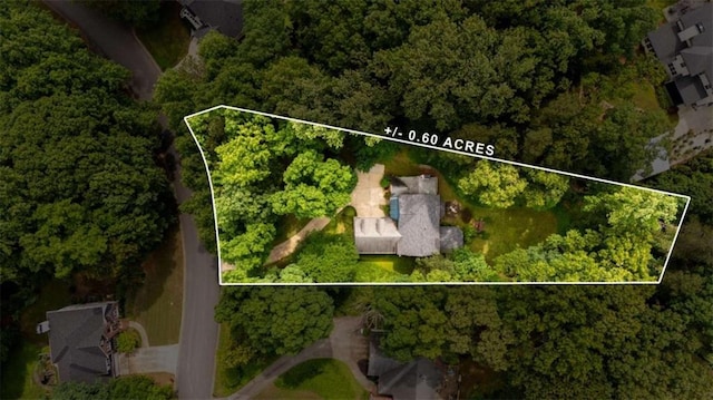 2709 Windrush Dr, Buford, GA 30518 - aerial view of property's location with property boundaries highlighted and a forest