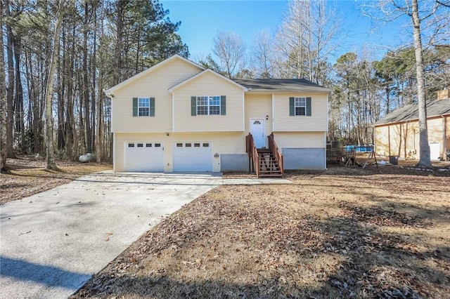 split foyer home with a garage