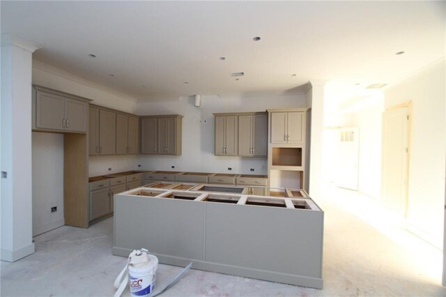 kitchen with a center island