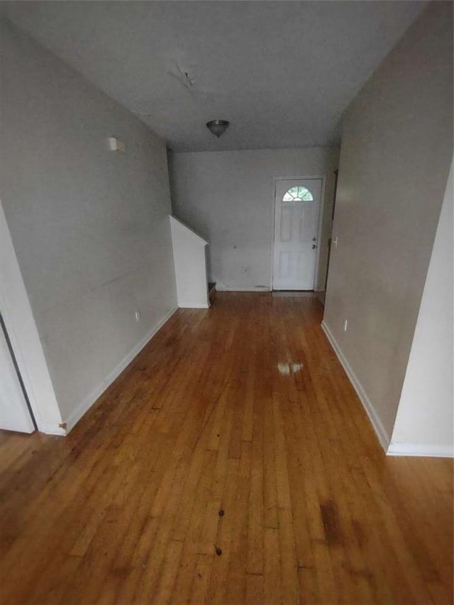 hallway featuring wood-type flooring