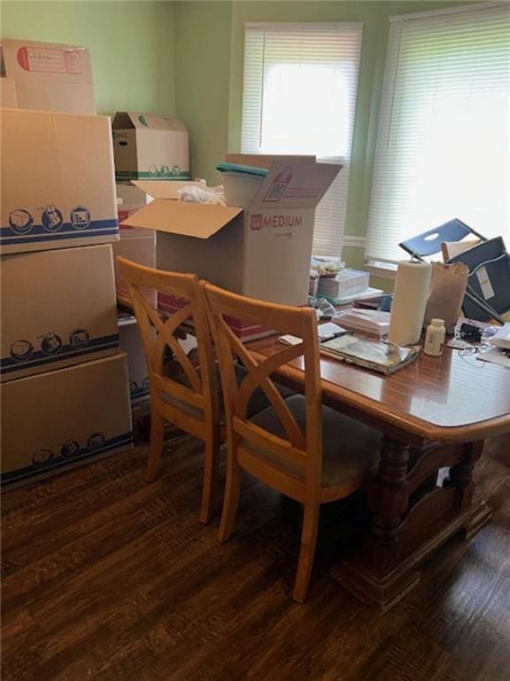 office space featuring hardwood / wood-style flooring