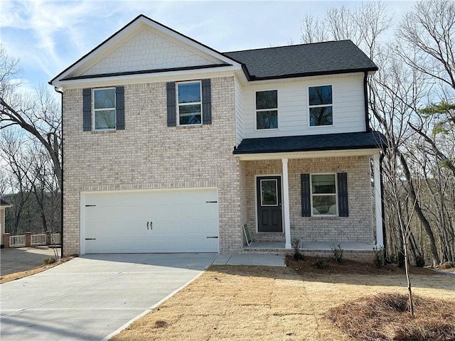 18 Loth Wages Rd, Dacula, GA 30019 - view of front of property with covered porch, brick siding, and driveway