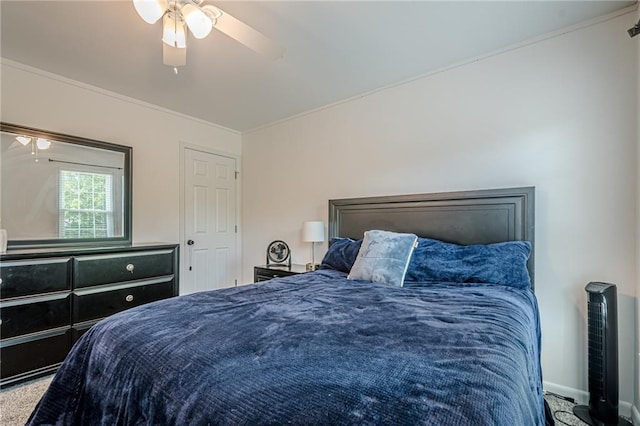 113 Gold Bridge Xing, Canton, GA 30114 - bedroom with ornamental molding, a ceiling fan, and baseboards