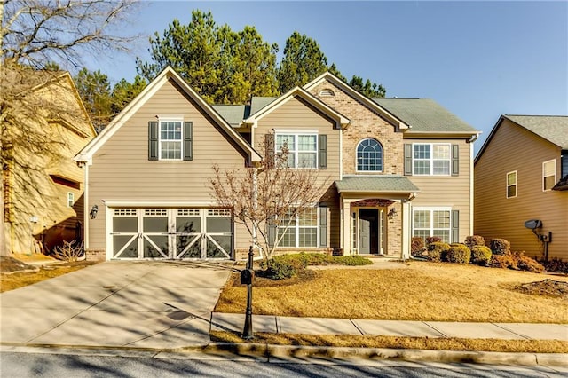 view of front of house with a garage