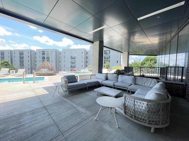 788 W Marietta St NW Unit 512, Atlanta, GA 30318 - view of patio / terrace with an outdoor living space, a community pool, and a city view