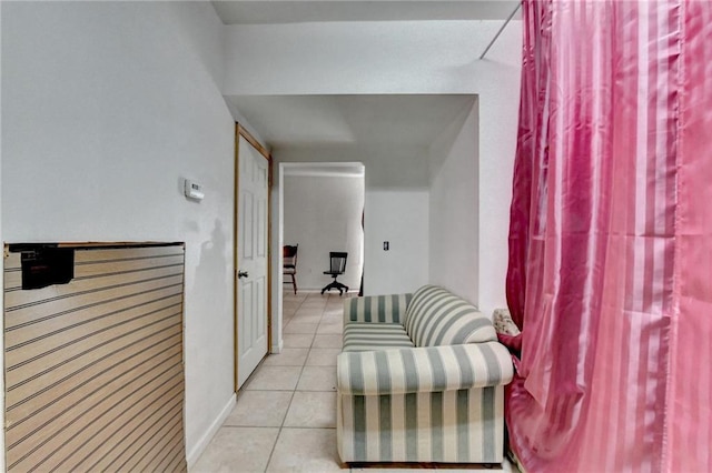 hallway with light tile patterned flooring