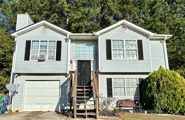 split foyer home with a garage