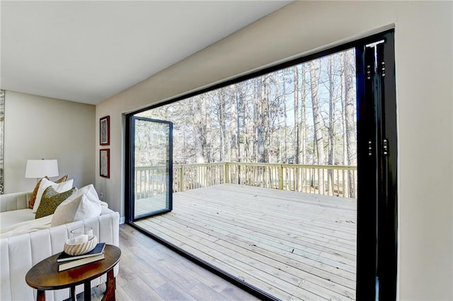 interior space with wood finished floors