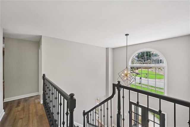5702 Brynwood Cir NW, Acworth, GA 30101 - stairs with wood finished floors and baseboards